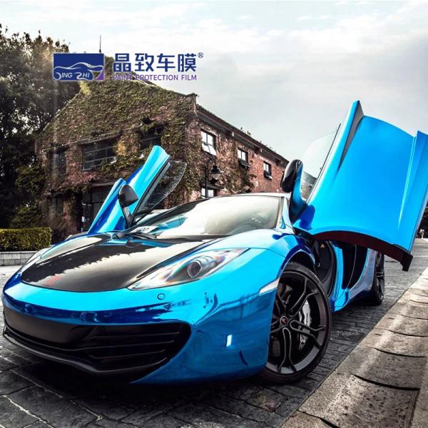 Quality 1.52x18M 5x59FT Factory Price Air Bubble Free Full Vehicle Wrapping Films Chrome Mirror Blue Car Body Sticker Auto Vinyl for sale