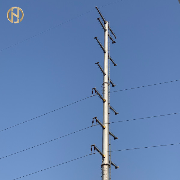 Quality Electricity Industry Galvanised Power Pole Galvanized Steel Electrical Pole for sale