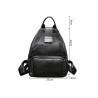 China Casual Vintage Large Womens Backpack Bags , Lady Solid School Black Leather Rucksack factory