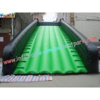 China Green Color Wide Long Commercial grade 0.55mm PVC tarpaulin Inflatable Slide for rent factory