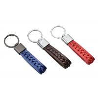 China Zinc Alloy PU Leather Key Chains Woven Lanyard Braided Rope Keychain for sale