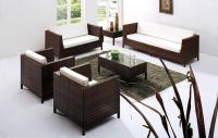 China WF-15218 waterproof UV resistent outdoor brown conversation sofa furniture for patio hotel resort factory