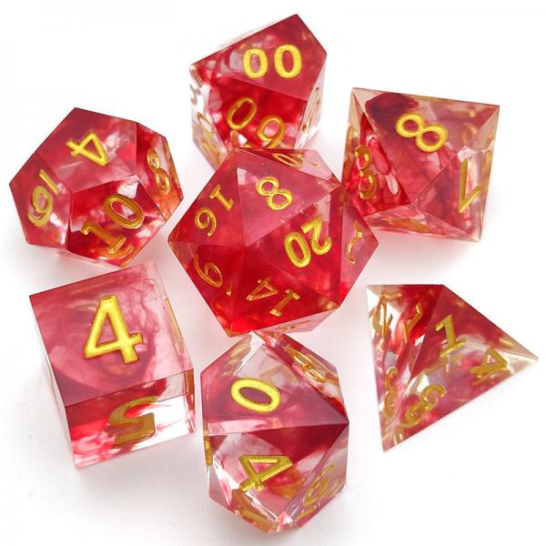 Quality OEM Sharp Edge Resin RPG Dice 7 Pcs Hand Poured For Pathfinder for sale