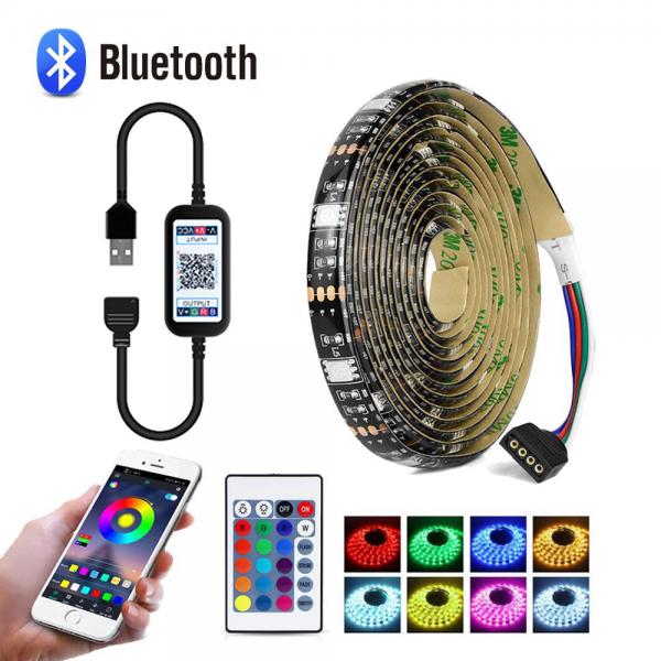 Quality TV Backlight LED RGB Strip Light 5V USB Colour Changing With Bluetooth Controller for sale