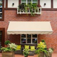 China Patio Awning Retractable Sun Shade Awning Cover Outdoor Patio Canopy Sunsetter Deck Awnings with Manual Crank Handle factory