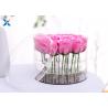 China Crystal Clear Round Acrylic Flower Box 9 Holes For Rose Display Durable factory