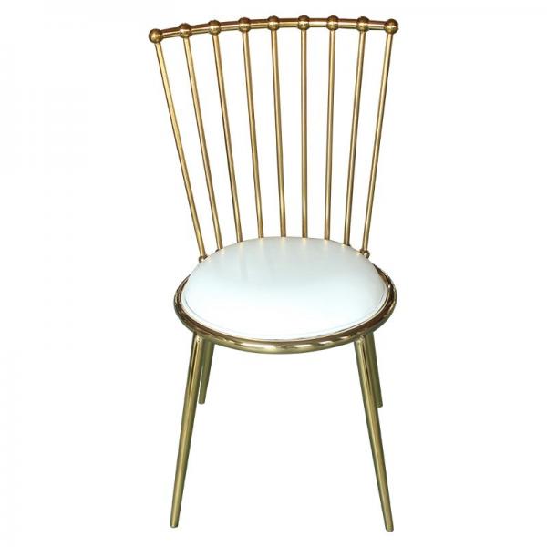 Quality Elegant Simple Wedding Chairs 201 Stainless Steel Frame For Banquet Hall for sale