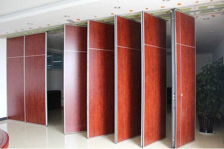 Quality Hotel Acoustic Wooden Folding Movable Room Partition Wall With Pass Door for sale