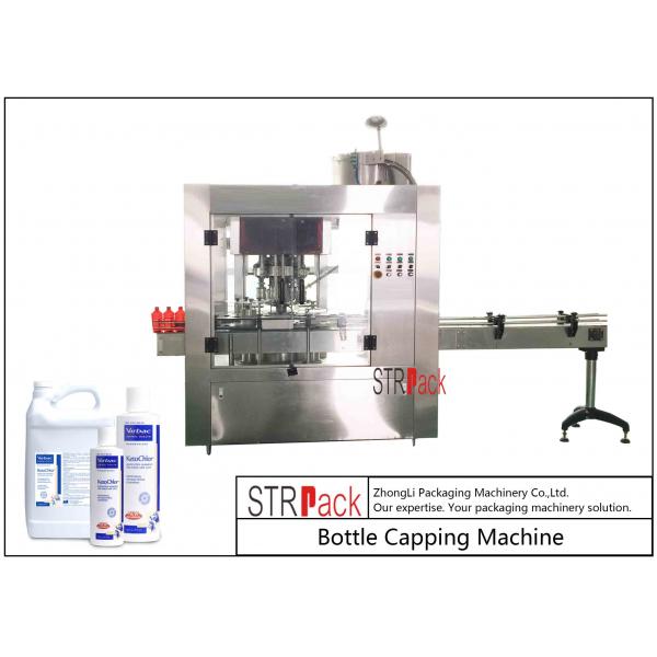 Quality Rotary Bottle Capping Machine / 4 Heads Rotary Capping Machine For Plastic Screw Caps for sale