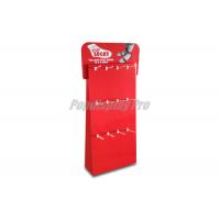 Quality Red Cardboard Floor Standing Display Units 12 Pegs For Mens Socks for sale