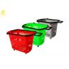 China New PP Materials Hand Pulled Shopping Baskets With 4 Wheels Three Colours 40L factory