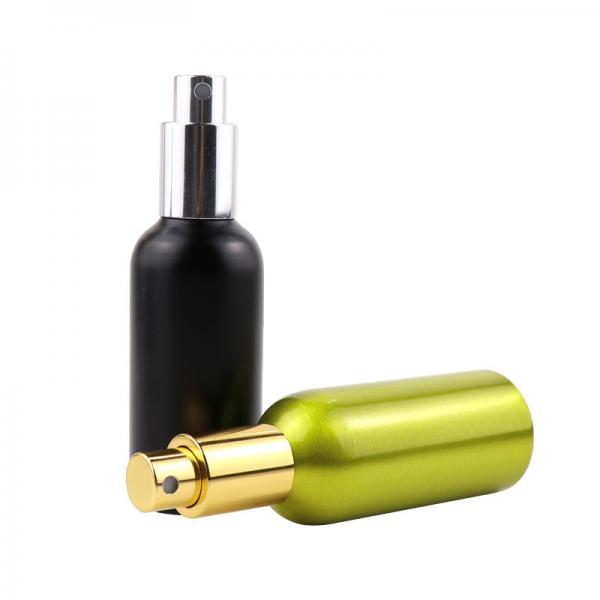 Quality Metal Press Pump Golden Matte Black Aluminum Bottle For Cosmetics for sale