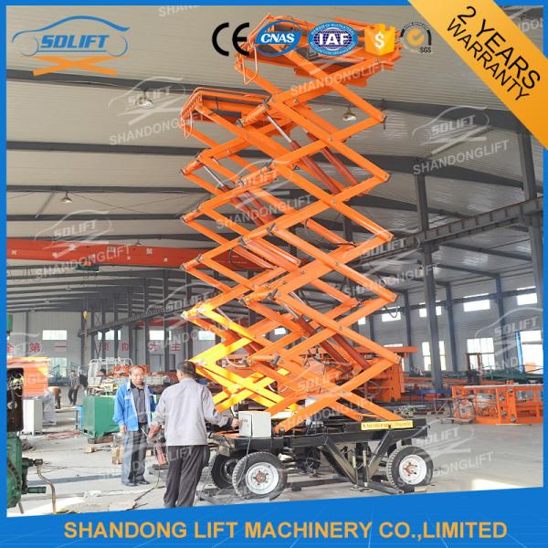 Quality 500kgs 10m mobile scissor lift 4 wheels mobile aerial work lift platform with CE for sale
