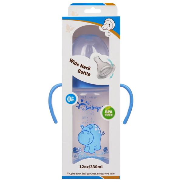 Quality PP 12oz 330ml Wide Neck Arc Polypropylene Baby Bottles for sale