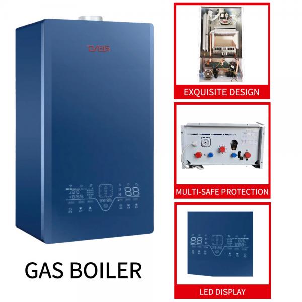 Quality Blue Shell Wall Mounted Gas Boiler 40kw Wall Hung Gas Boiler Stepless Frequency Conversion for sale
