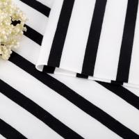 Quality Pure Cotton Striped Black And White Fabric Skin Friendly Texture 170gsm 175cm for sale