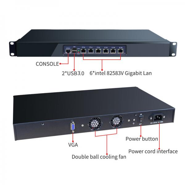 Quality Dual core 3th i3 i5 i7 6 Gigabit LAN 1U rackmount  firewall PC appliance soft router support pFsense for sale