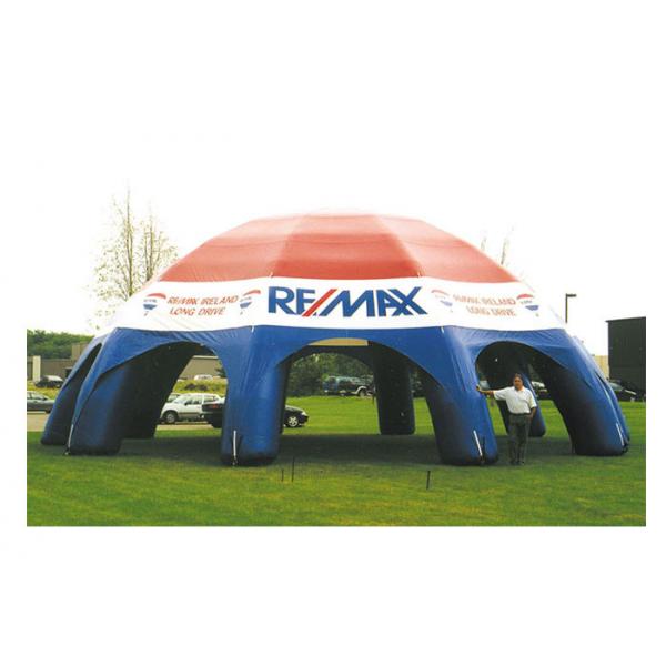 Quality White / Blue Inflatable Camping Tent 10mL X 10mW X 6mH Inflatable Event Tent PVC material for sale