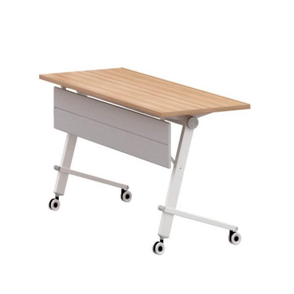 Quality Movable Foldable Training Table Water Resistant Wood Grain Color With Shelf for sale
