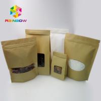China Custom Printed Foil Lined Kraft Paper Stand Up Pouch Bag With Clear Window For Coffee Bean factory