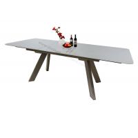 Quality Stylish Painted Tempered Glass Dining Table , Rectangular Extension Dining Table for sale