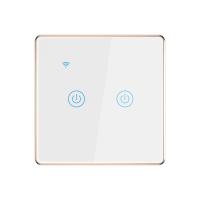 China 2 Gang EU UK Standard New Product Single Fire Zero Fire General Relay Wall Switch Smart Touch Switch for sale