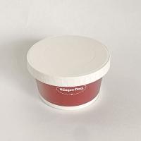 Quality Single Wall Ice Cream Paper Cup With Lid 4oz 130ml Red Takeaway Containers for sale