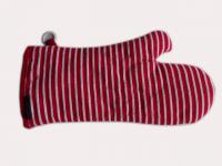 China Strip Design Oven Mitts Oven Gloves , Red factory