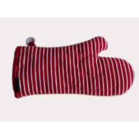 China Strip Design Oven Mitts Oven Gloves , Red for sale