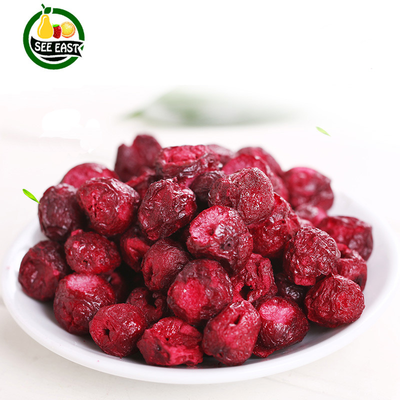 China HACCP Certified snack fruits freeze dried red sour cherry dried whole cherries factory