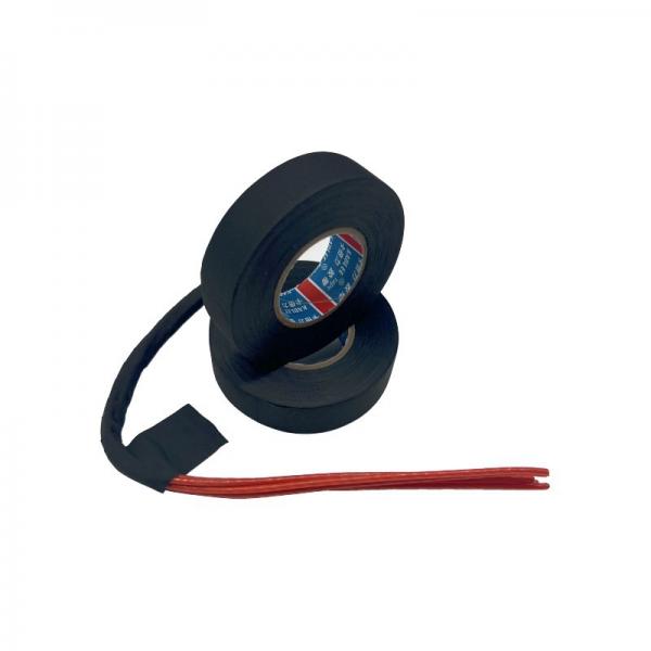 Quality High Temp Automotive Wire Wrap Tape , Polyethylene Motorcycle Wiring Loom Tape Black for sale