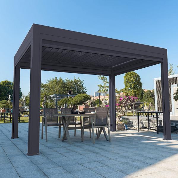 Quality Pergola with metal roof villa garden leisure shade outdoor pavilion manufacturer for sale