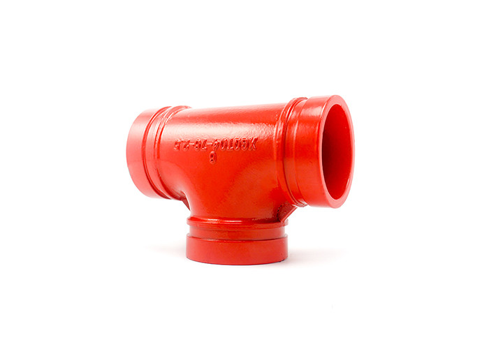 China Red Epoxy Ductile Iron Grooved Pipe Fittings Grooved Mechanical Tee 1 - 24 for sale