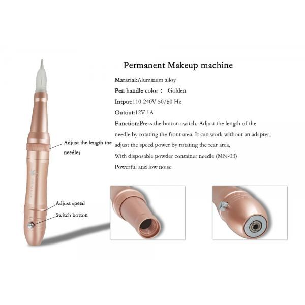 Quality Gloden Patable Permanent Makeup Machine Needle Cartridge Pen 110-240V 50 / 60Hz for sale