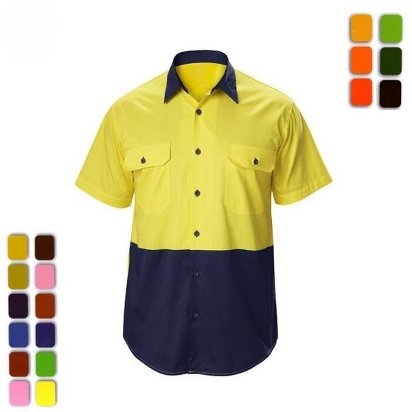 Quality 100% Cotton Hi Vis Reflective Polo Shirt Security For Summer for sale