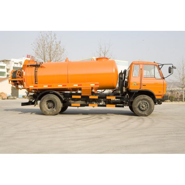 Quality 266 Hp Sewage Suction Trucks 6 Wheels Waste Disposal Truck Orange Tank Body 3-30m³ for sale