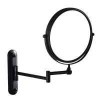 China Bathroom Wall Mounted Magnifying Mirror Adjustable stainless steel Telescopic black Mirror 2-Face Mirror for bedroom factory