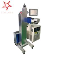 China Electronic Component Flying Laser Marking Machine Industrial PVC / Cable Etcher factory