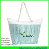 China LUDA discount handbags women shoulder beach handbags paper fabric straw handbag factory
