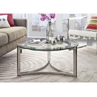 China High Gloss 24KGS 80cm Modern Round Glass Coffee Table for sale