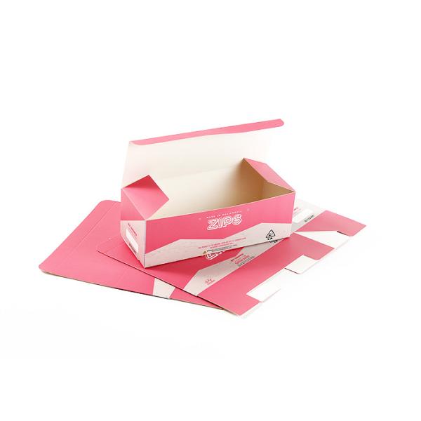 Quality Custom Logo Foldable Decorative Boxes Full Color Pink Paper Box For Zips for sale