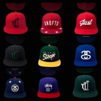 china Custom 3d Puff Embroidery Flat Brim Snapback Hats Black Red Blue Color