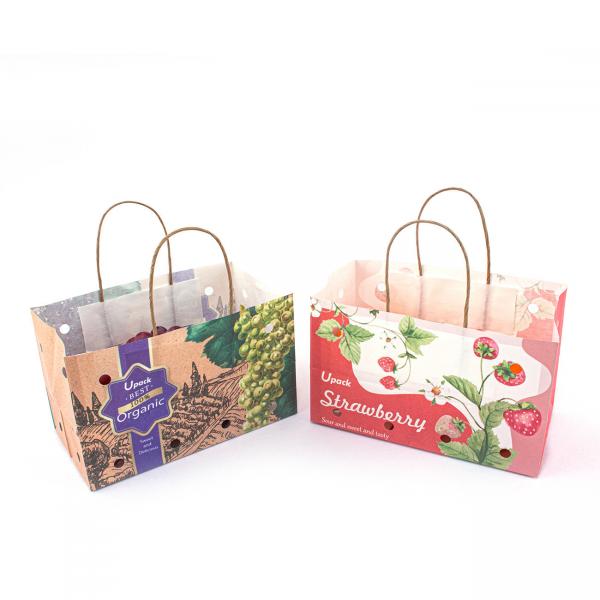 Quality Flexo Printing Fruit Paper Bags Recyclable For Groceries Supermarket for sale