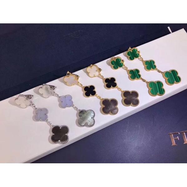 Quality Van Cleef & Arpels 18K Gold Diamond Earrings / Magic Alhambra Earrings With for sale