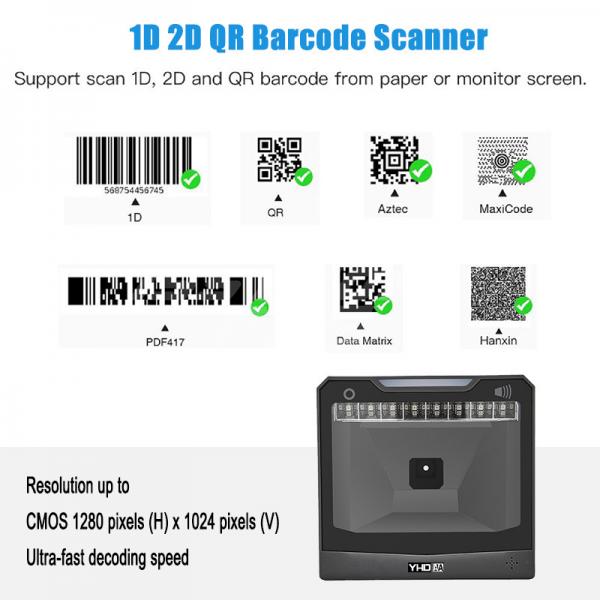 Quality 1D 2D USB Desktop Barcode Scanner Automatic Omnidirectional For POS PC for sale