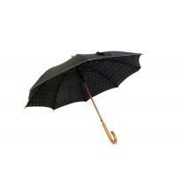 China Unisex Black Umbrella Wooden Handle Double Layer Simple Light For Rainy Days factory