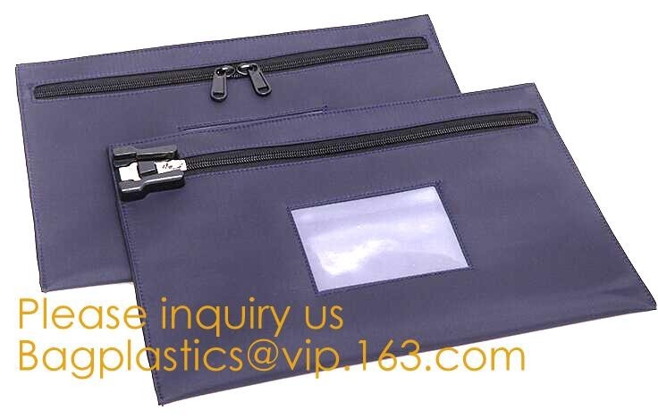 China Black Briefcase Style Locking Document Bag Bank Locking Security Deposit Bags Zipper Pouch Security Utility Bank Deposit factory