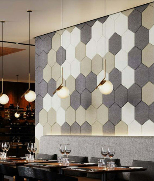 Quality Beveled Edge Decor Hexagonal Acoustic Panels Sound Proof Wall Decorative for sale