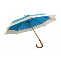 China Sturdy Extension J Stick Wooden Handle Umbrella Auto Open Wind Resistant factory