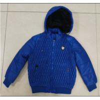 China Blue Hooded Kids Padded Jacket Boys Adjustable Cuffs Anti Shrink factory